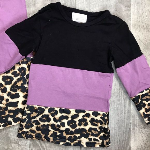 Mom and Me purple color block boutique top - Picture 2 of 3